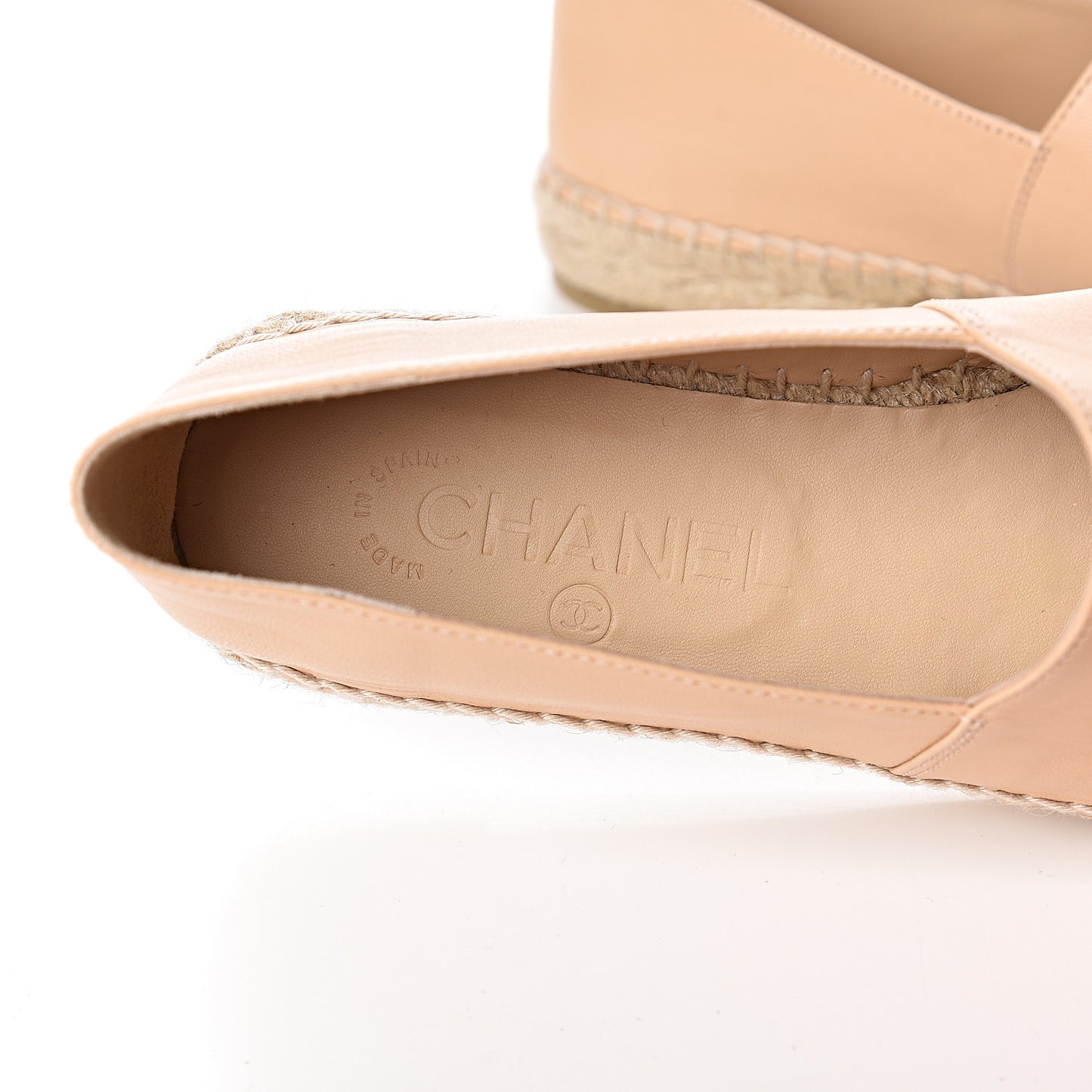 Lambskin CC Espadrilles 37 Beige Black