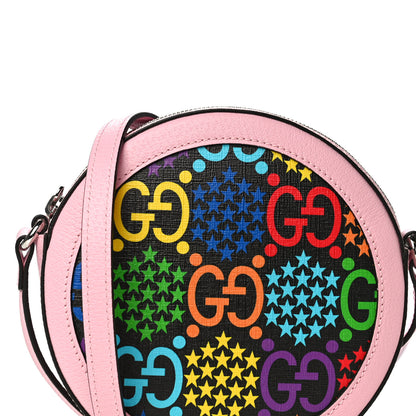 Gucci GG Supreme Monogram Psychedelic Round Shoulder Bag Black Multicolor Sugar Pink 9 of 12