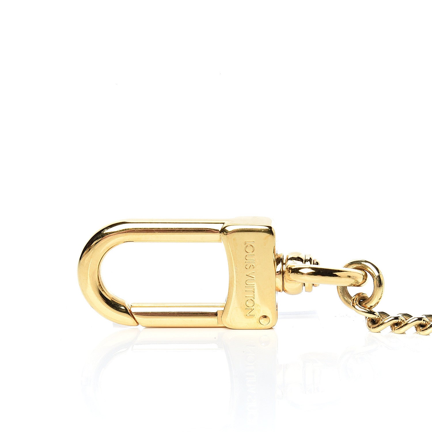 Louis Vuitton Metal Pochette Extender Key Ring Chain Gold 3 of 5