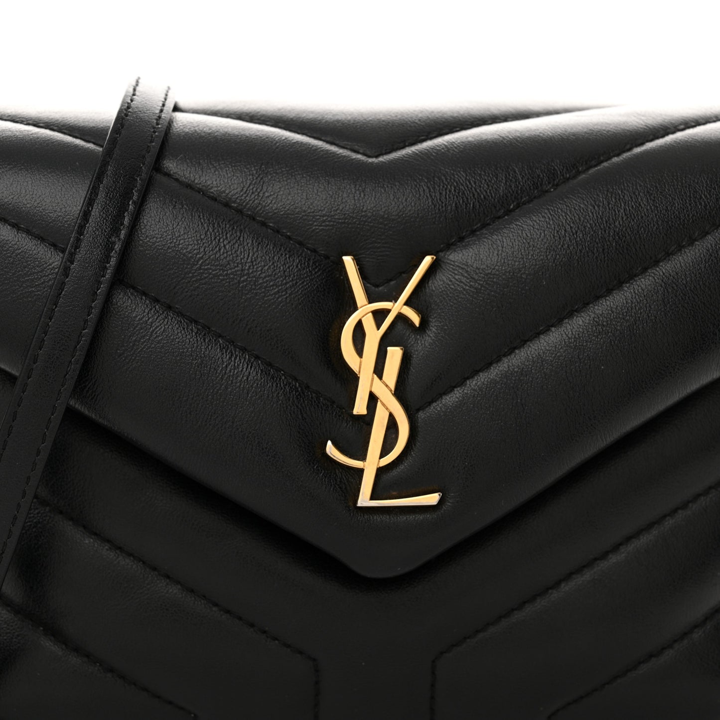 Calfskin Y Quilted Monogram Toy Loulou Crossbody Bag Black
