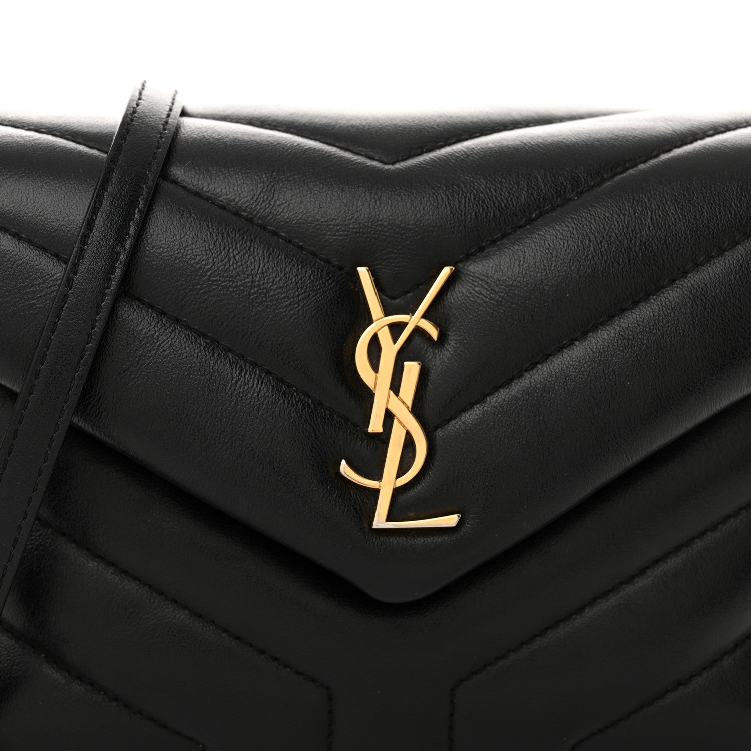 Saint Laurent Calfskin Y Quilted Monogram Toy Loulou Crossbody Bag Black 8 of 16