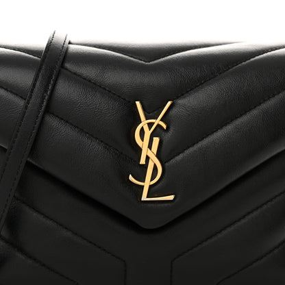 Saint Laurent Calfskin Y Quilted Monogram Toy Loulou Crossbody Bag Black 8 of 16