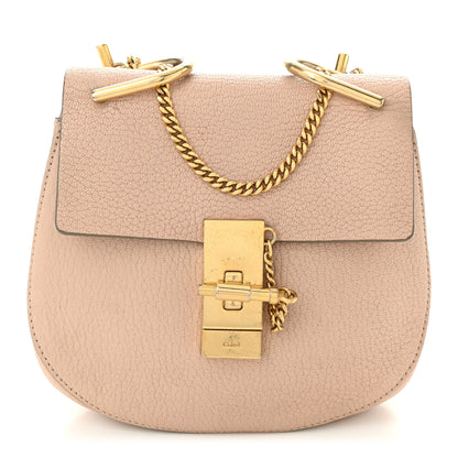 Chloe Grained Lambskin Mini Drew Shoulder Bag Cement Pink 1 of 11