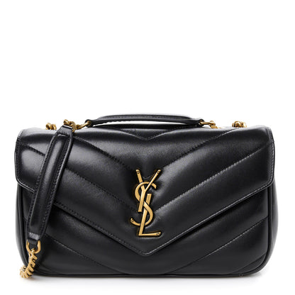 Saint Laurent Lambskin Chevron Quilted Small Loulou Black 1 of 13