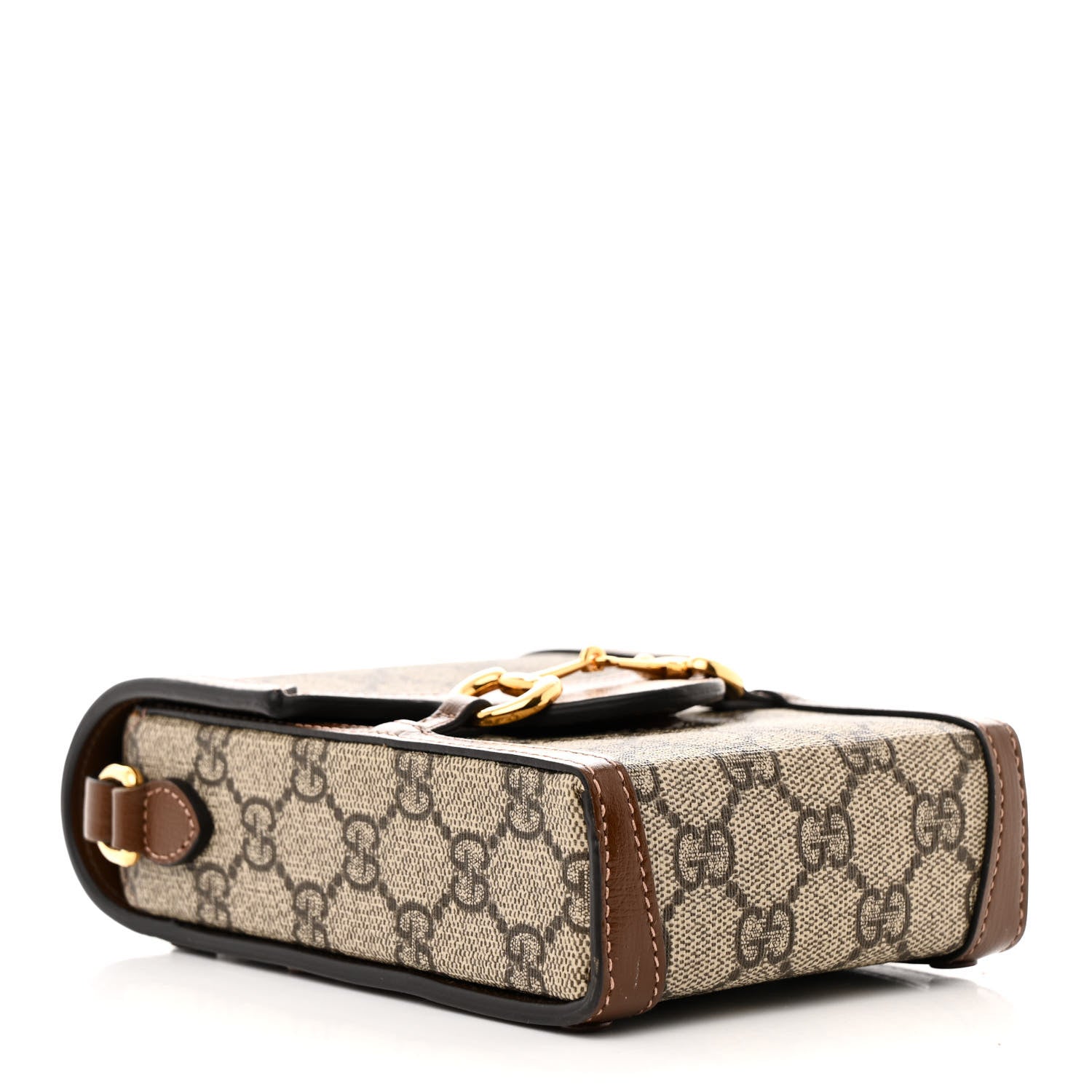 Gucci GG Supreme Monogram Mini Horsebit 1955 Crossbody Bag Beige Brown Sugar 4 of 13