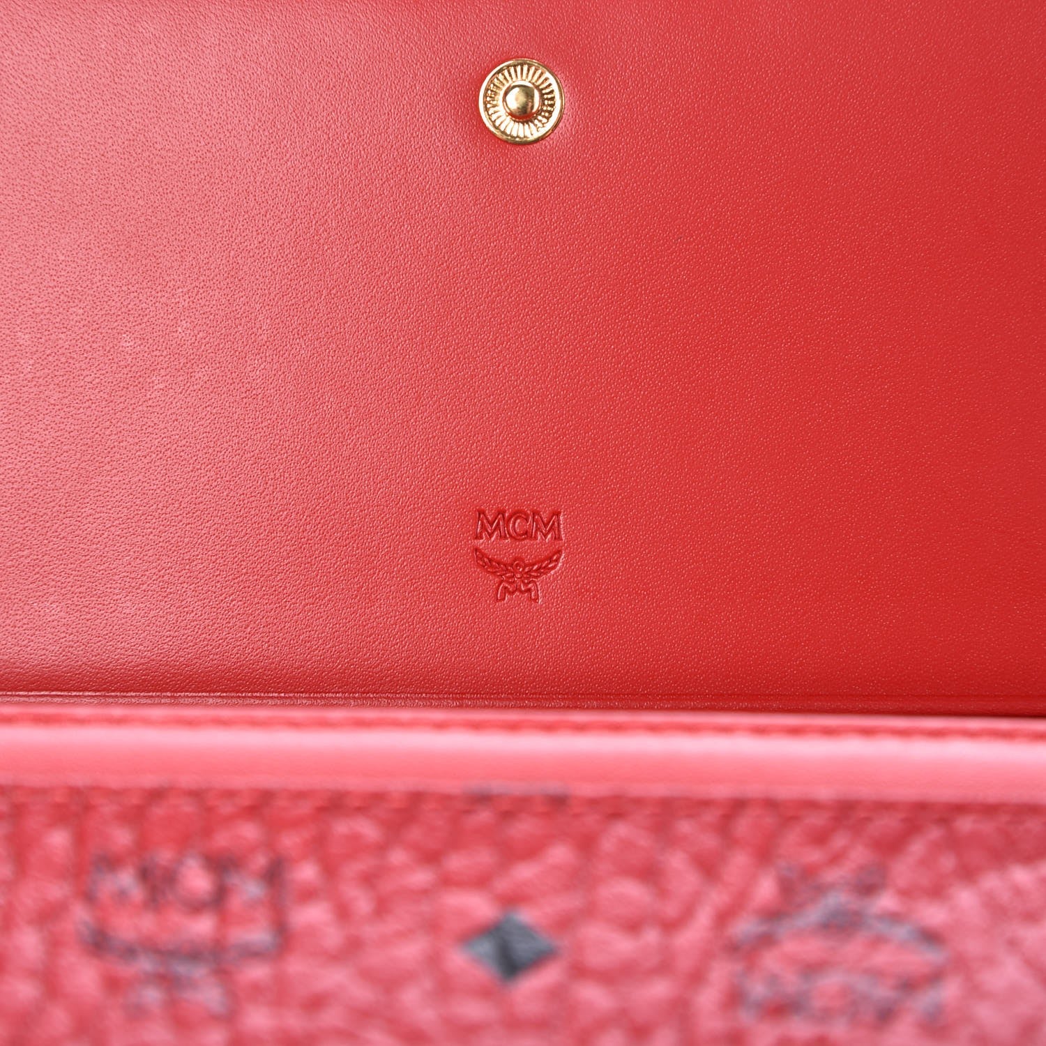 MCM Visetos Continental Flap Wallet Red 6 of 6