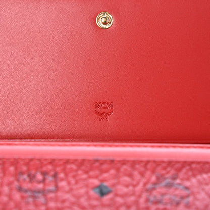 MCM Visetos Continental Flap Wallet Red 6 of 6