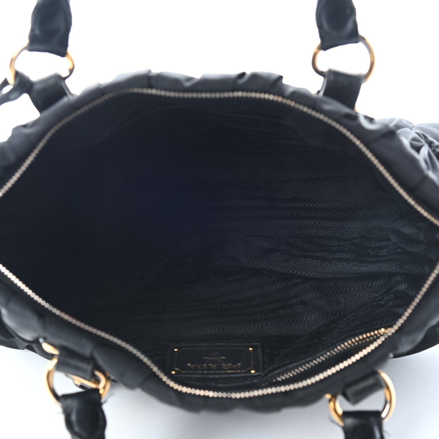 Prada Tessuto Nylon Gaufre Shopping Satchel Black 4 of 9