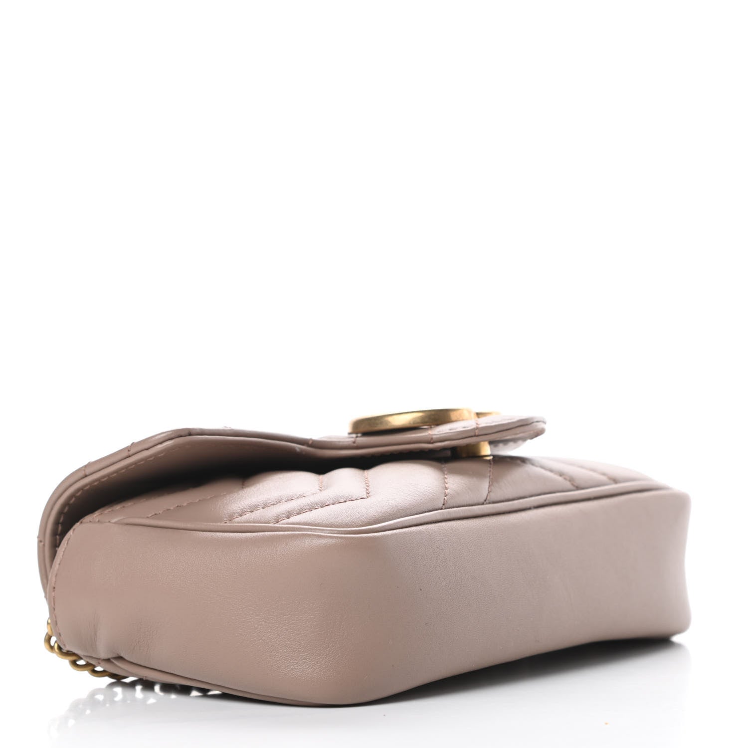 Gucci Calfskin Matelasse Super Mini GG Marmont Shoulder Bag Porcelain Rose 4 of 11