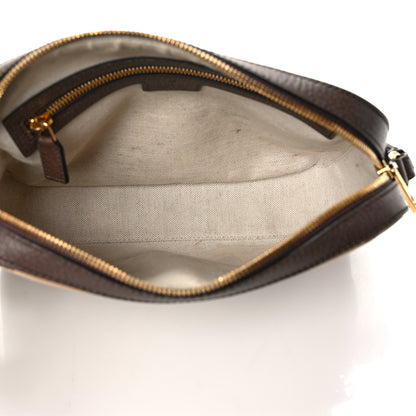 Gucci Monogram Jumbo GG Textured Dollar Calfskin Web Messenger Shoulder Bag Camel Ebony New Acero 5 of 9