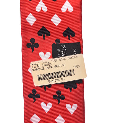 Hermes Silk Jeu de Cartes Twilly Rouge Black Ardoise 5 of 5