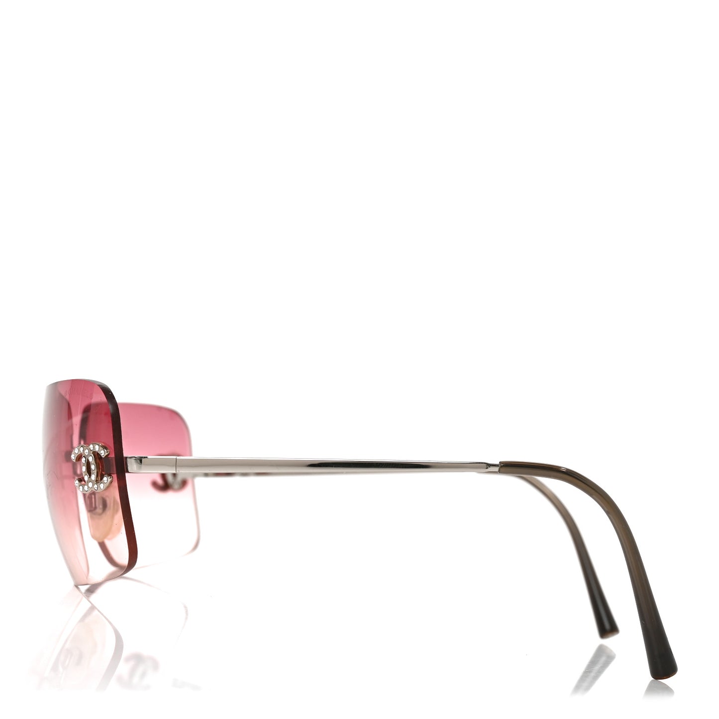 Metal Crystal CC Logo Sunglasses 4017-D Pink