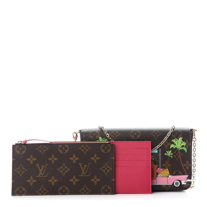 Louis Vuitton Monogram 2021 Christmas Animation Hollywood Pochette Felicie Chain Wallet Fuchsia 1 of 8