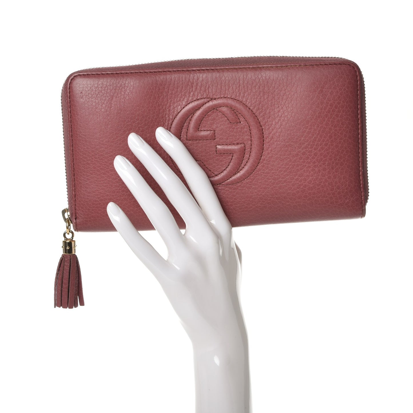 Pebbled Calfskin Soho Zip Around Wallet Peonia Flower