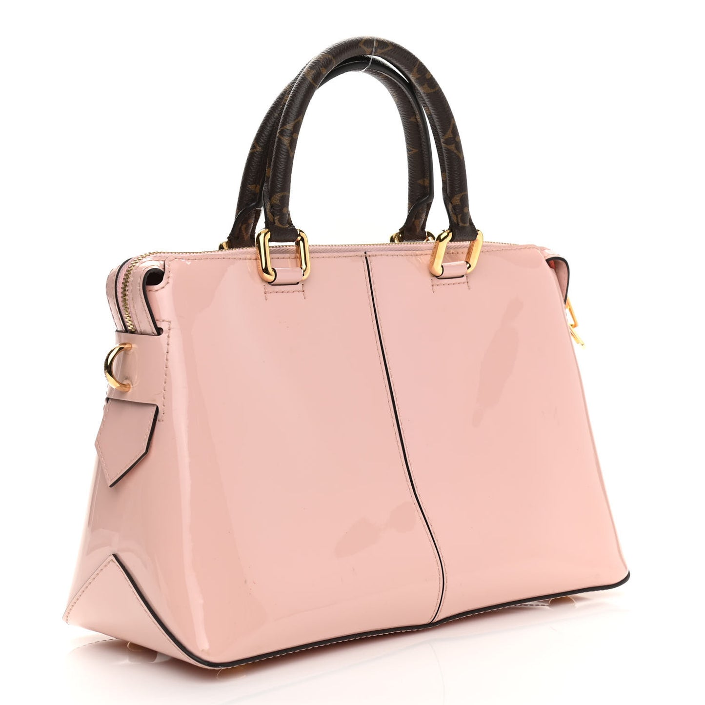 Patent Calfskin Miroir Tote Rose Ballerine