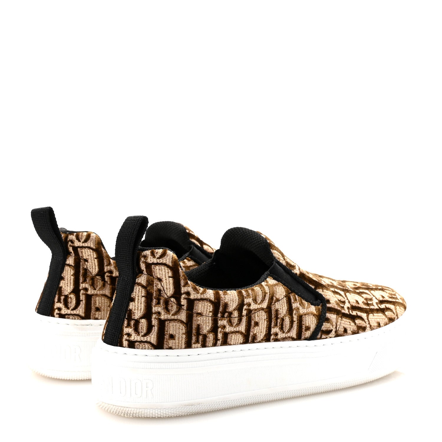 Christian Dior Velvet Oblique Womens Solar Slip On Sneakers 38 Bronze 5 of 10