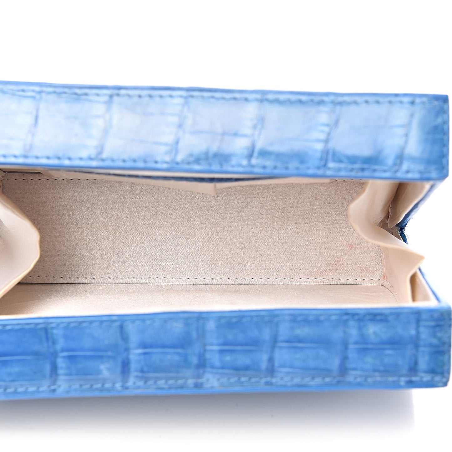 Crocodile Box Clutch Blue