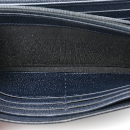 Chanel Caviar Sevruga Long Flap Wallet Navy 5 of 18