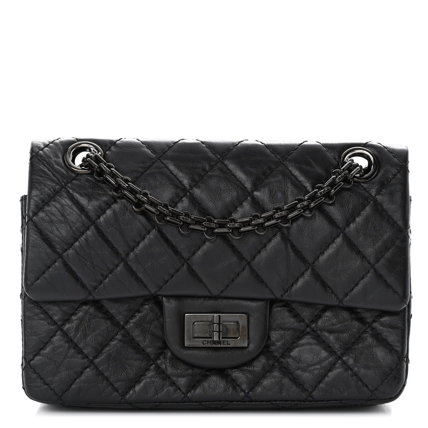Chanel Aged Calfskin Quilted 2.55 Reissue Mini Flap So Black 1 of 10