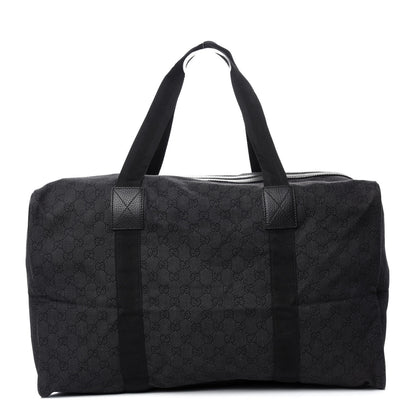 Gucci Denim Monogram Large Collapsible Carry On Duffle Black 2 of 10