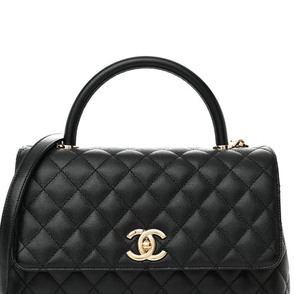 Chanel Caviar Quilted Small Coco Handle Flap Black 8 of 16
