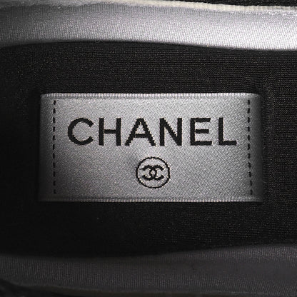 Chanel Mesh Suede Calfskin Grained Calfskin Womens CC Sneakers 40 White Black 7 of 9