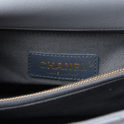 Chanel Caviar Quilted Small Coco Handle Flap Blue 5 of 9
