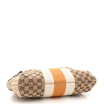 Gucci Monogram Large Horsebit Web Shoulder Bag White 4 of 15