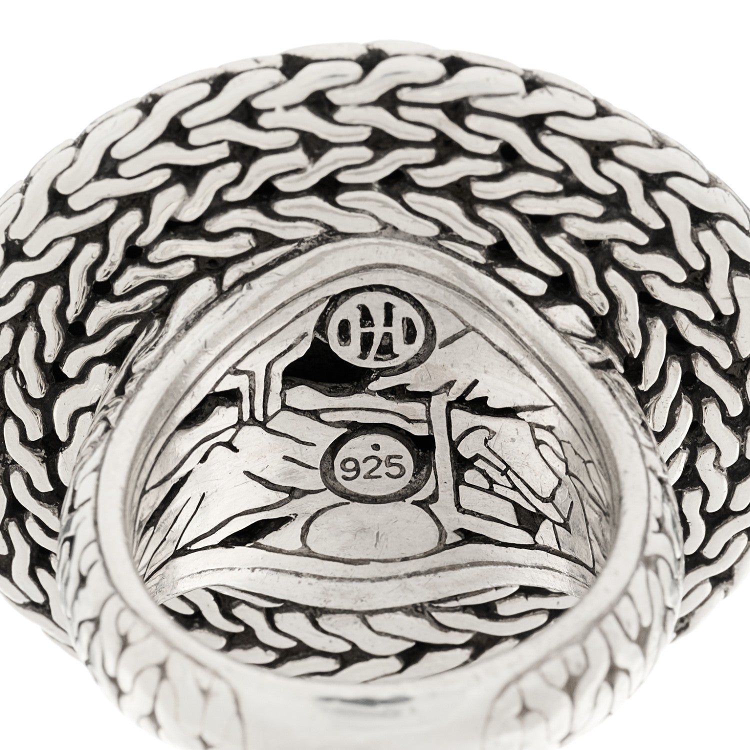 John Hardy Sterling Silver Palu Hammered Dome Ring 53 6.25 4 of 4