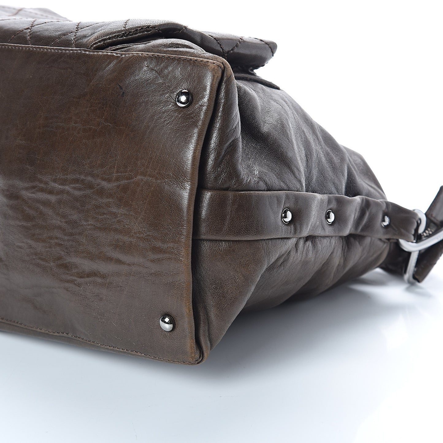 Lambskin Quilted 8 Knots Hobo Brown