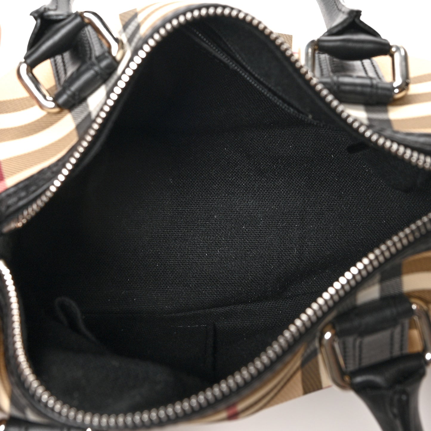 House Check Studded Satchel Black