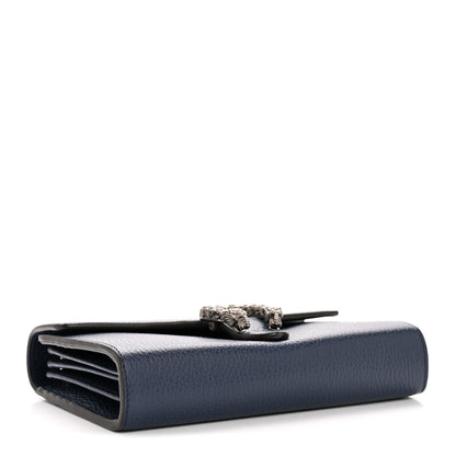 Gucci Dollar Calfskin Crystal Mini Dionysus Chain Wallet Blue Agata Black Diamond 4 of 14