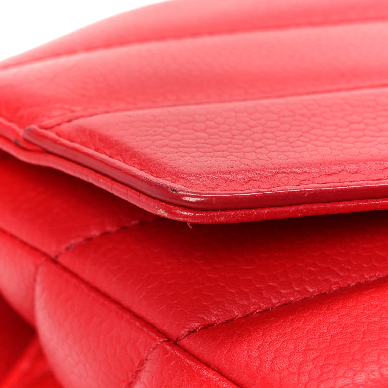 Chanel Caviar Chevron Quilted Single Flap Red 14 of 14