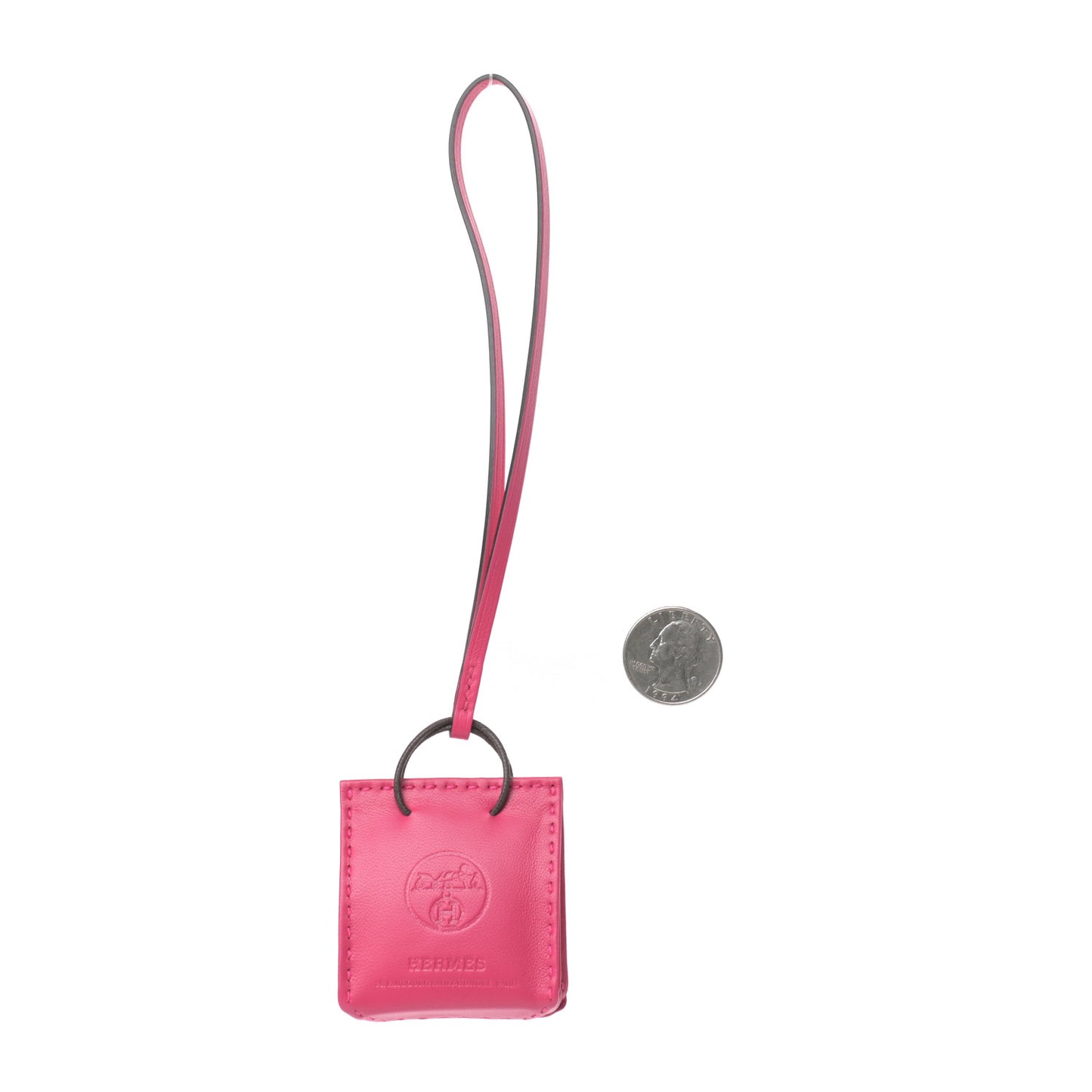 Milo Lambskin Swift Shopping Bag Charm Rose Mexico