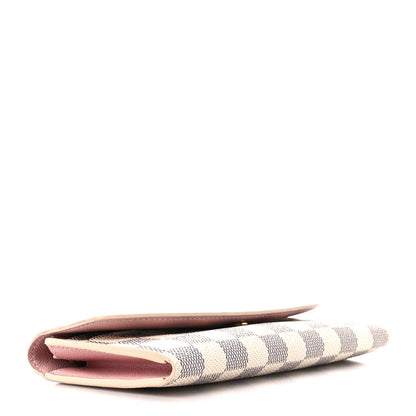 Louis Vuitton Damier Azur Emilie Wallet Rose Ballerine 4 of 11