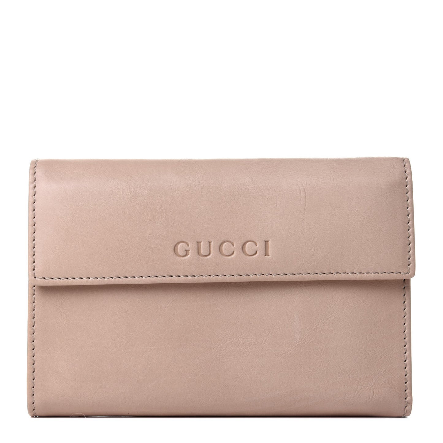 Calfskin Continental Flap Wallet Beige