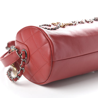 Chanel Calfskin Chain 20s Signature Bowling Bag Red 6 of 10