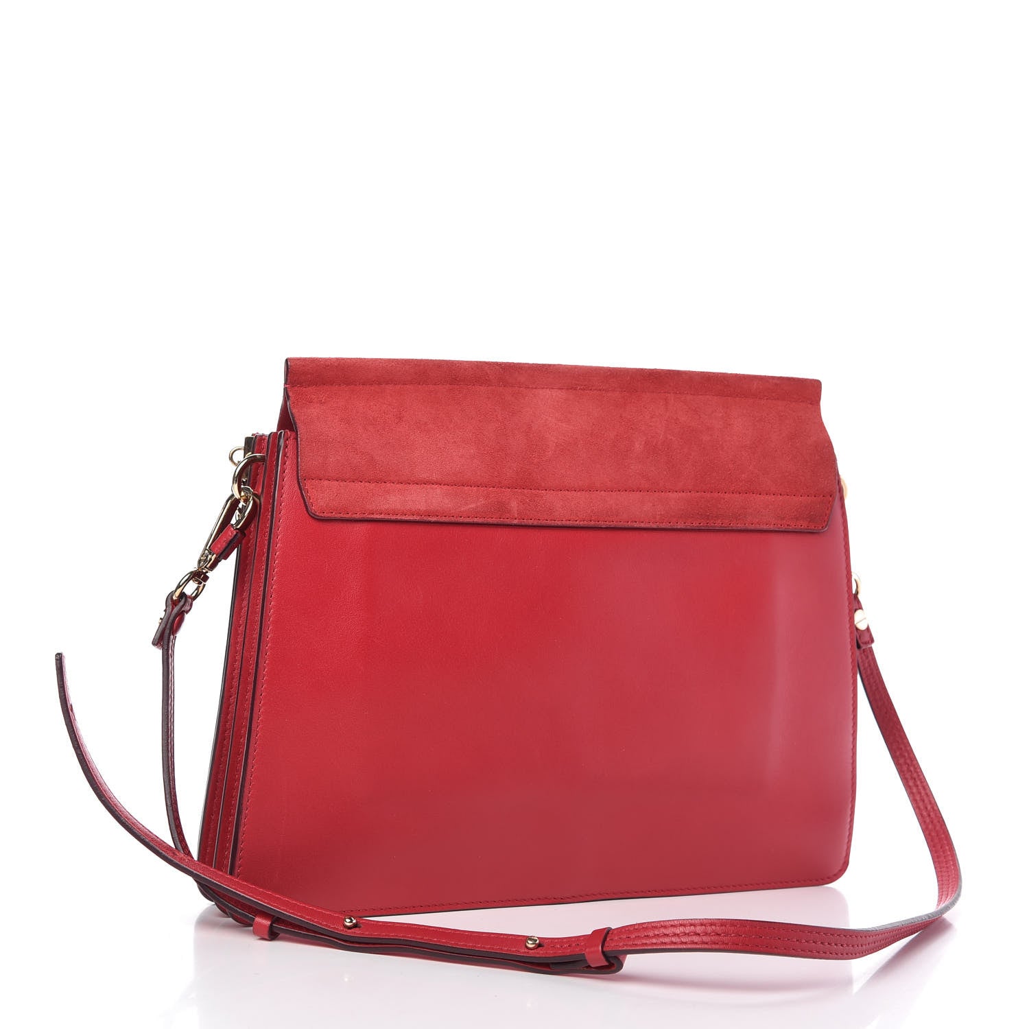 Chloe Calfskin Suede Medium Faye Shoulder Bag Red 3 of 10