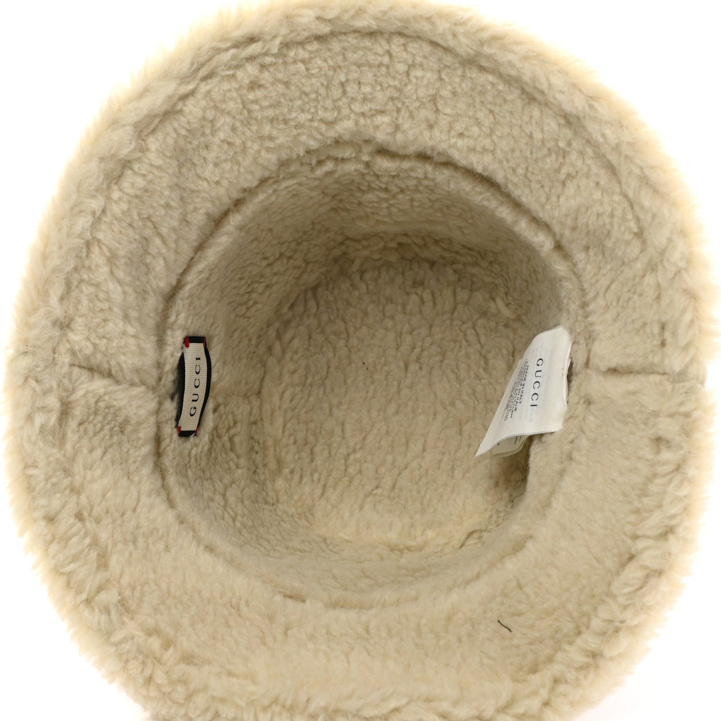 Covered Wool GG Monogram Bucket Hat M Roseate White