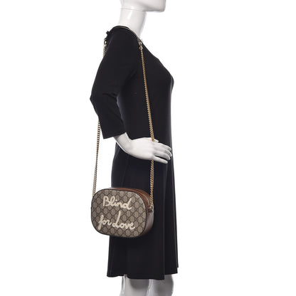 Gucci GG Supreme Monogram Blind For Love Embroidered Mini Chain Shoulder Bag Beige Tuscany 2 of 11