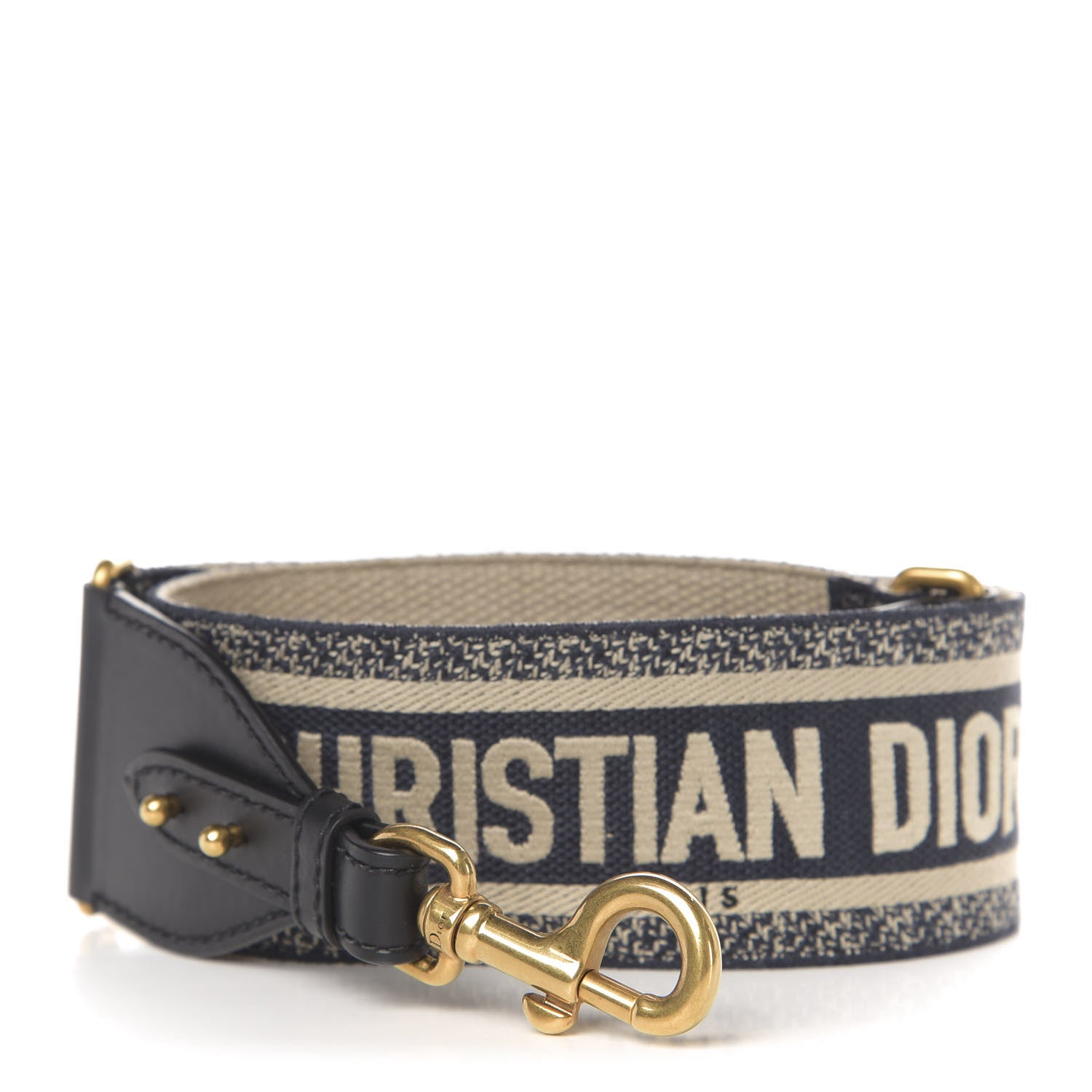 Christian Dior Canvas Embroidered Shoulder Strap Blue 1 of 3