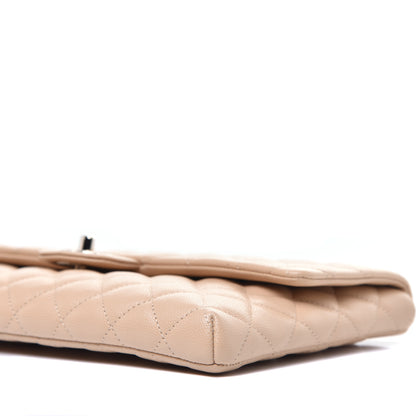 Chanel Caviar Quilted Flap Clutch Beige 8 of 8