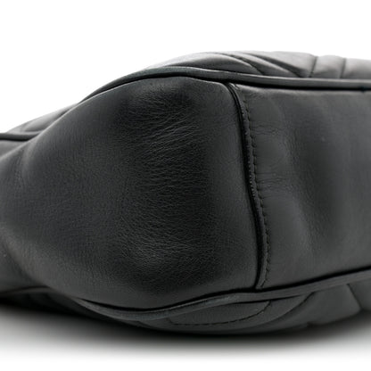 Gucci Calfskin Matelasse Medium GG Marmont Chain Shoulder Bag Black 12 of 16