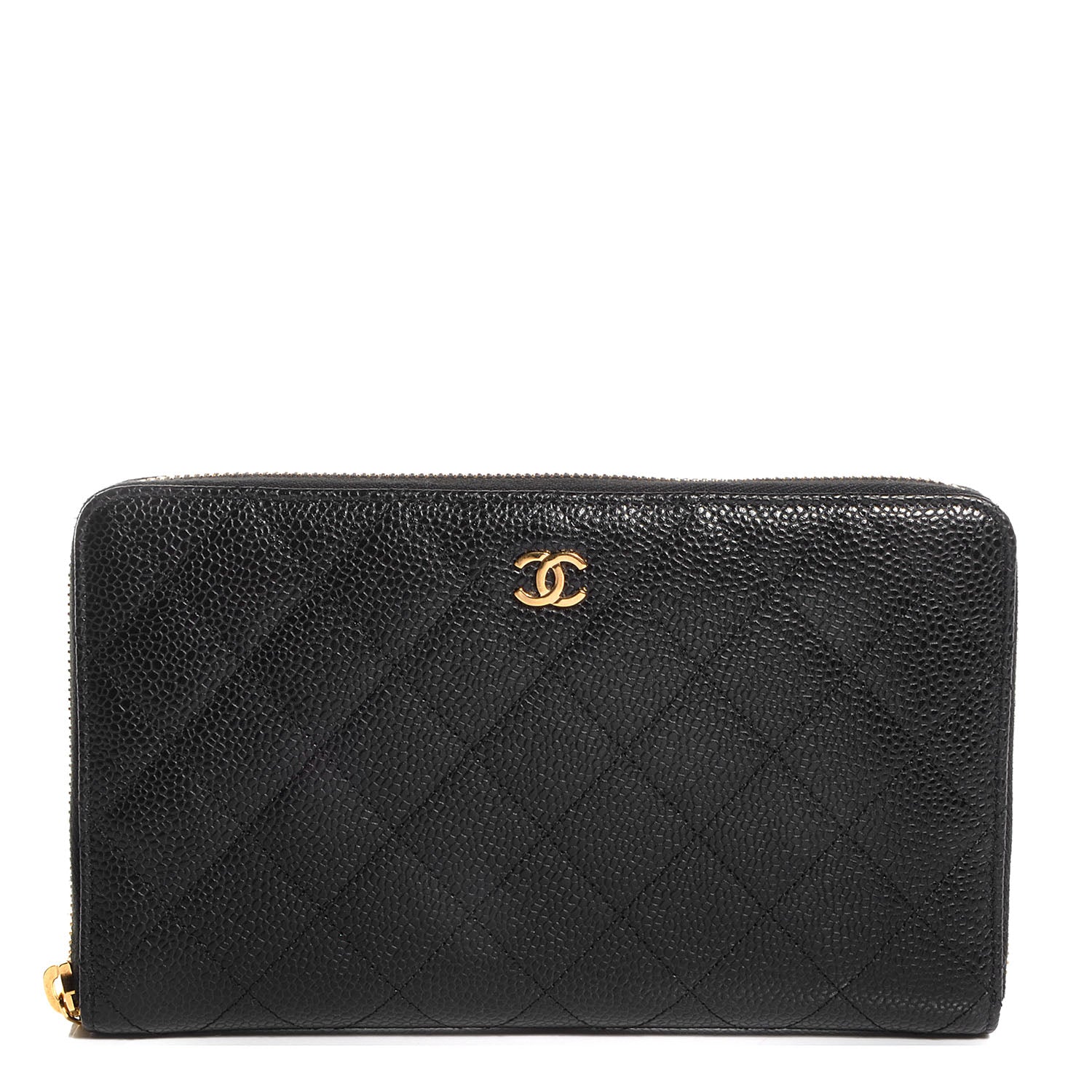 Chanel Caviar Quilted Large Zip Around Wallet Black 1 of 9