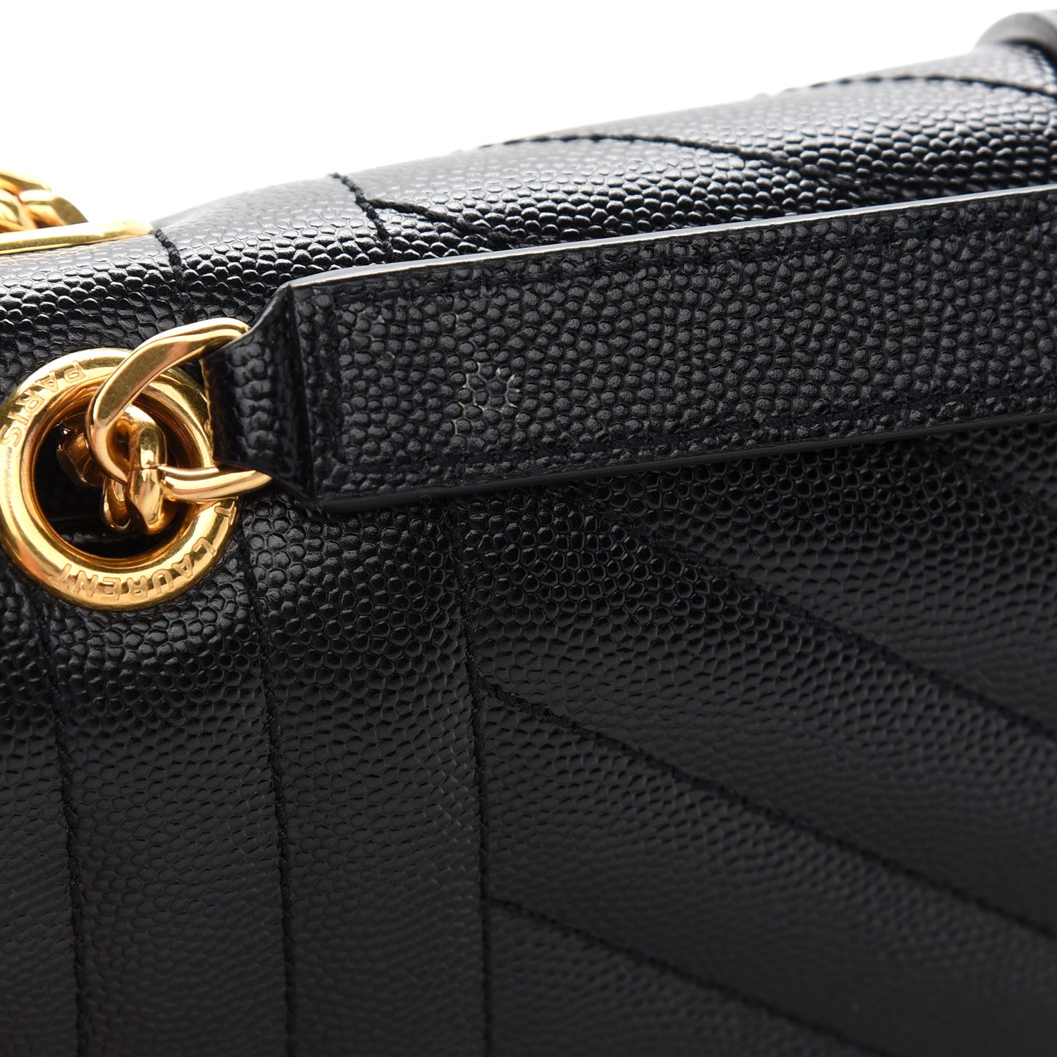 Saint Laurent Grain De Poudre Textured Mixed Matelasse Triquilt Medium Monogram Satchel Black 10 of 10