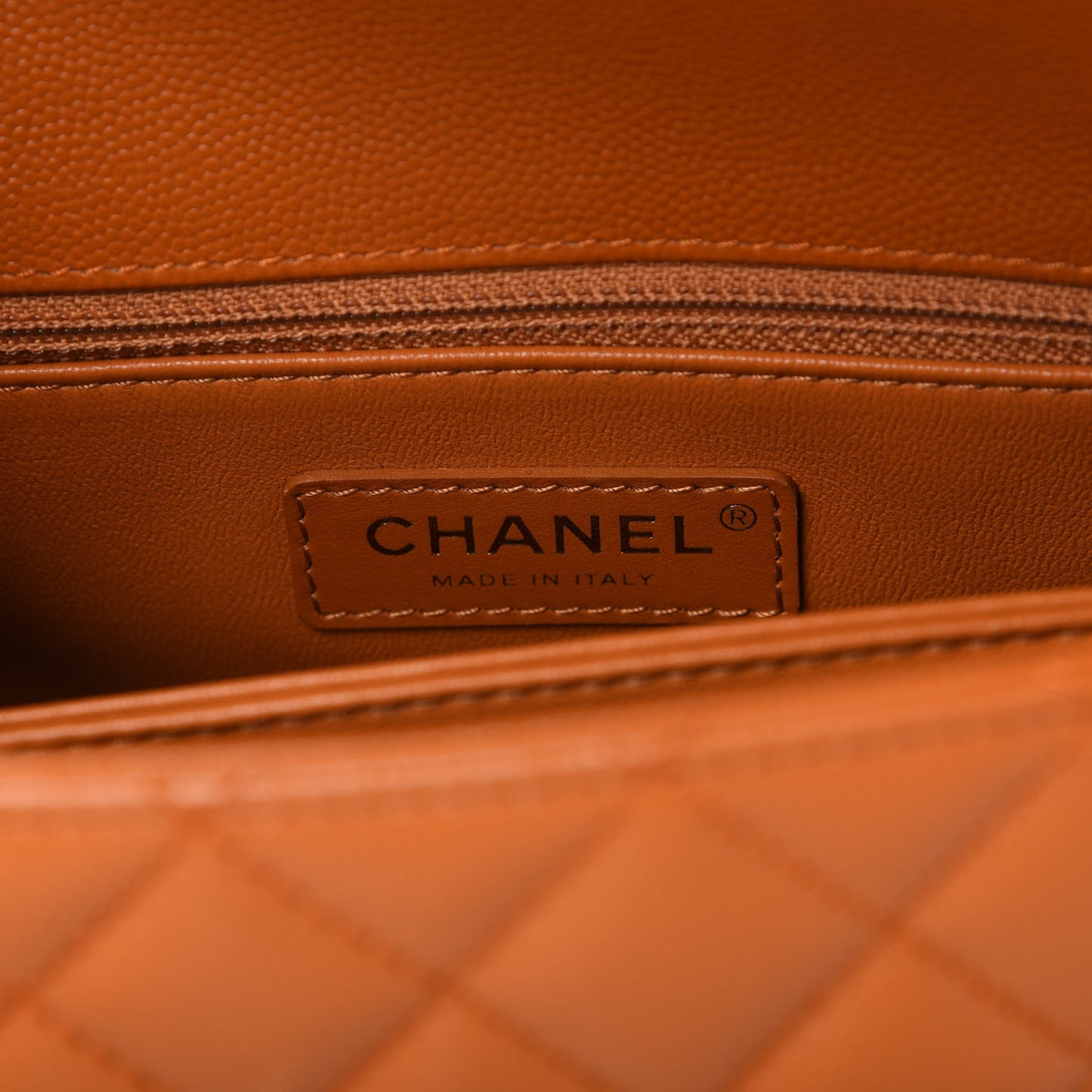 Caviar Quilted Mini Coco Handle Flap Light Brown