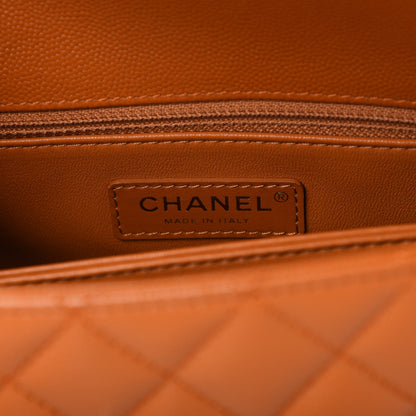 Chanel Caviar Quilted Mini Coco Handle Flap Light Brown 8 of 10