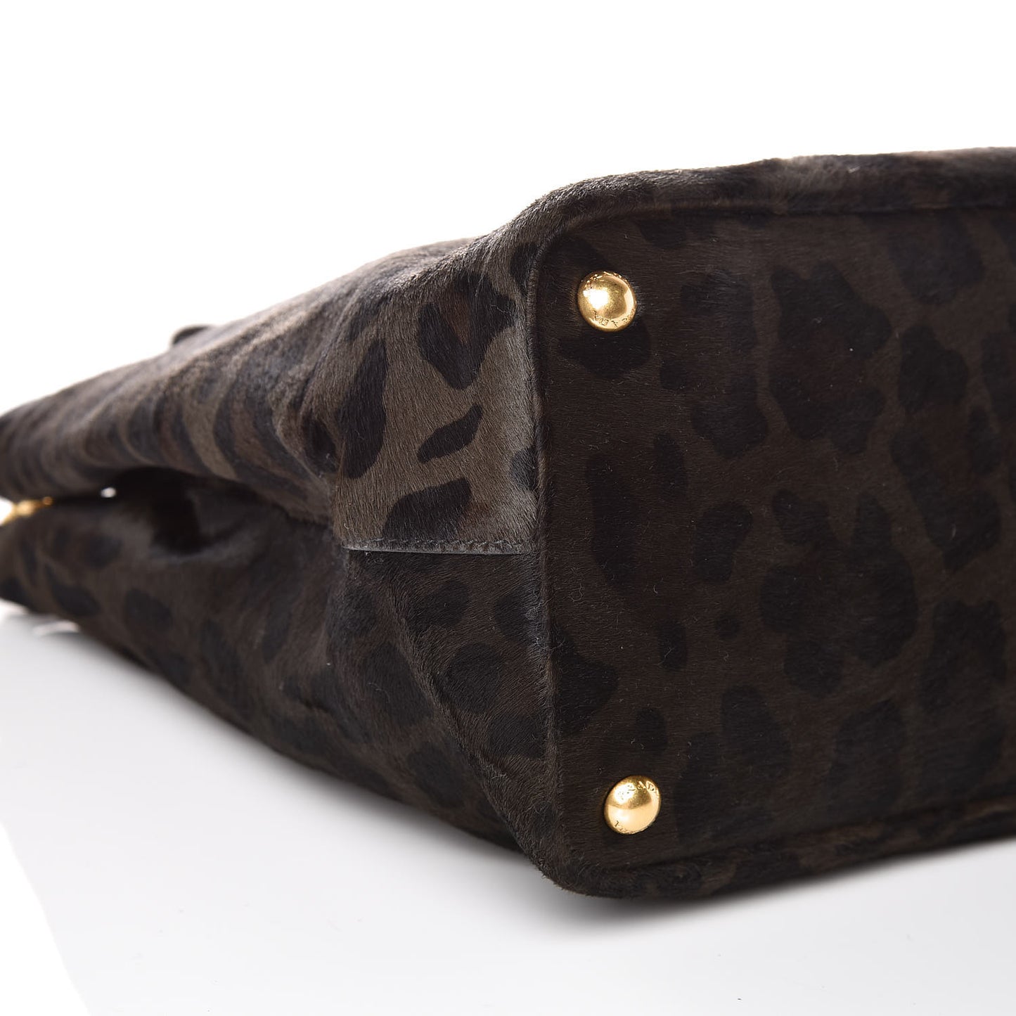 Calf Hair Leopard Print Medium Galleria Double Zip Tote Mimetico