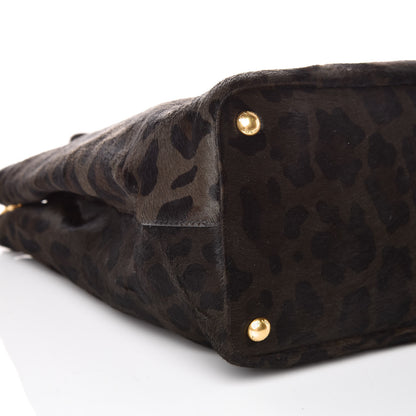 Prada Calf Hair Leopard Print Medium Galleria Double Zip Tote Mimetico 6 of 12