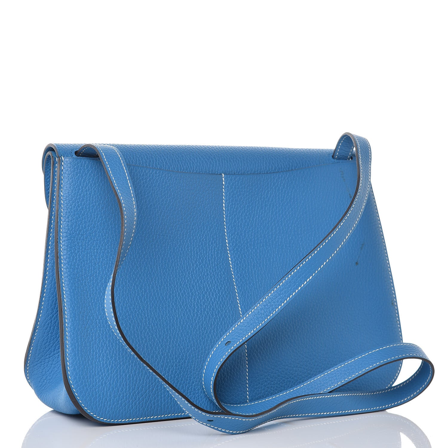 Hermes Taurillon Clemence Halzan 31 GM Bleu Zanzibar 356907